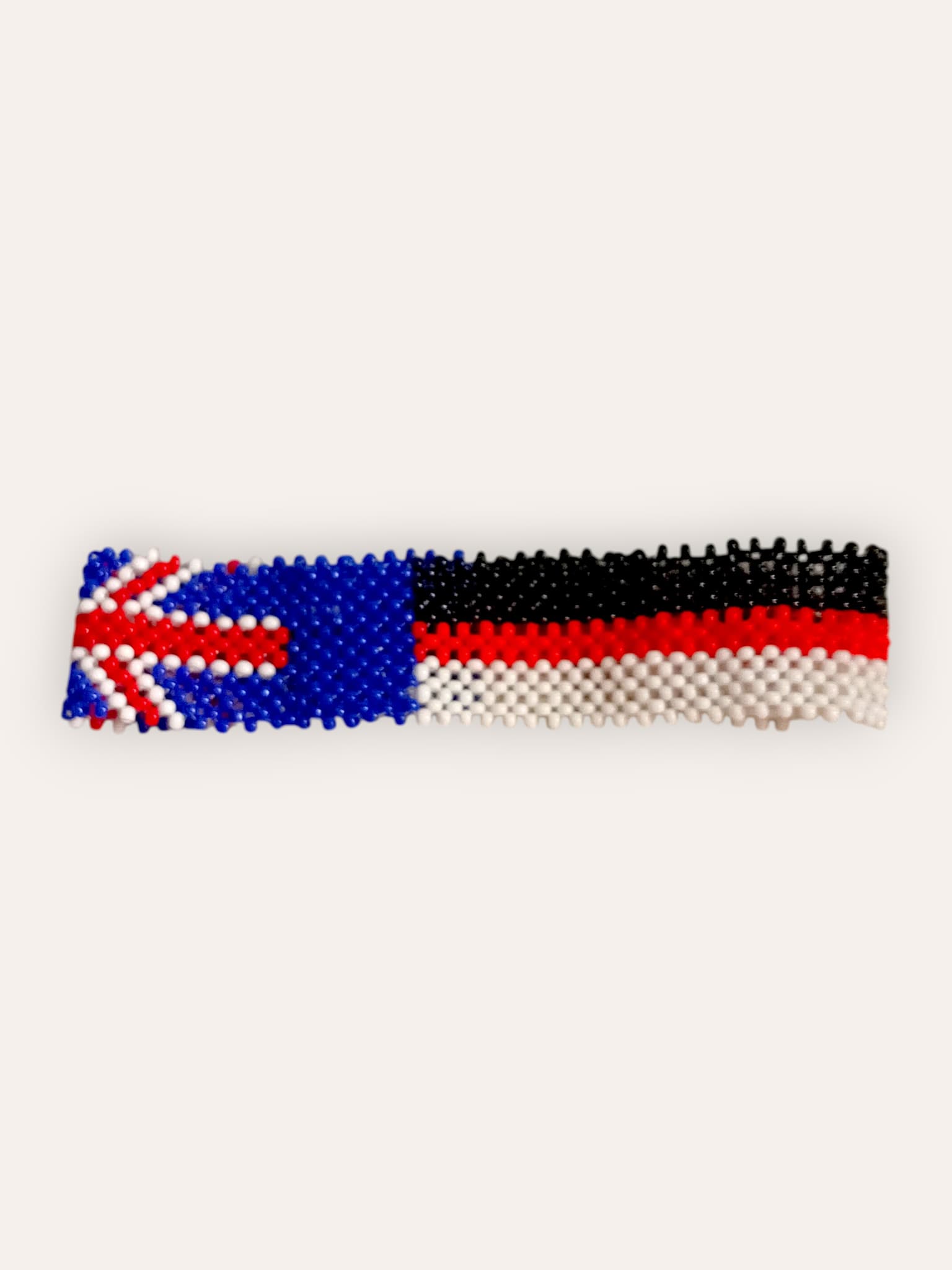 UK & Egypt Dual-Flag Beaded Wristband