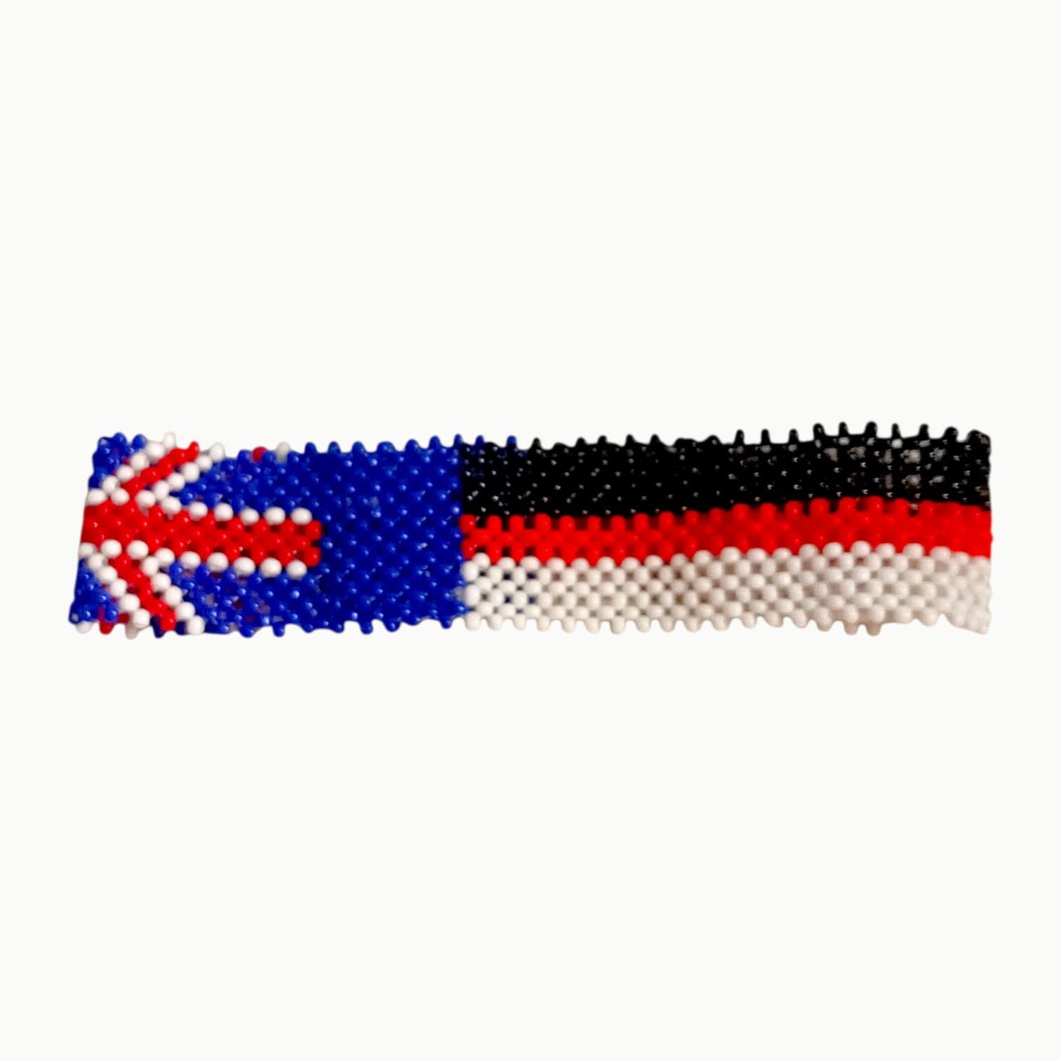 UK & Egypt Dual-Flag Beaded Wristband
