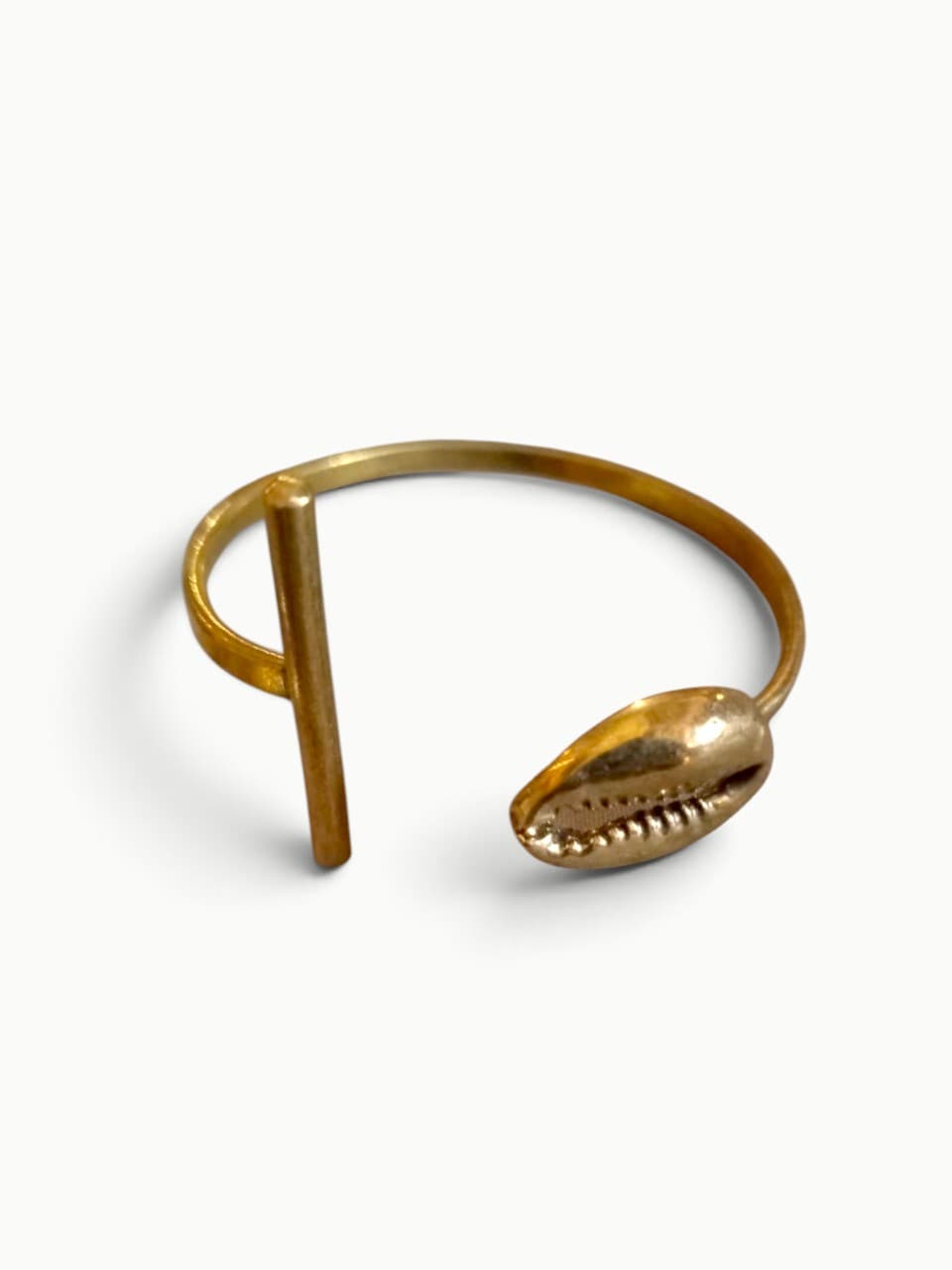 Brass Cowrie Shell Cuff Bracelet Nairobi alternate view