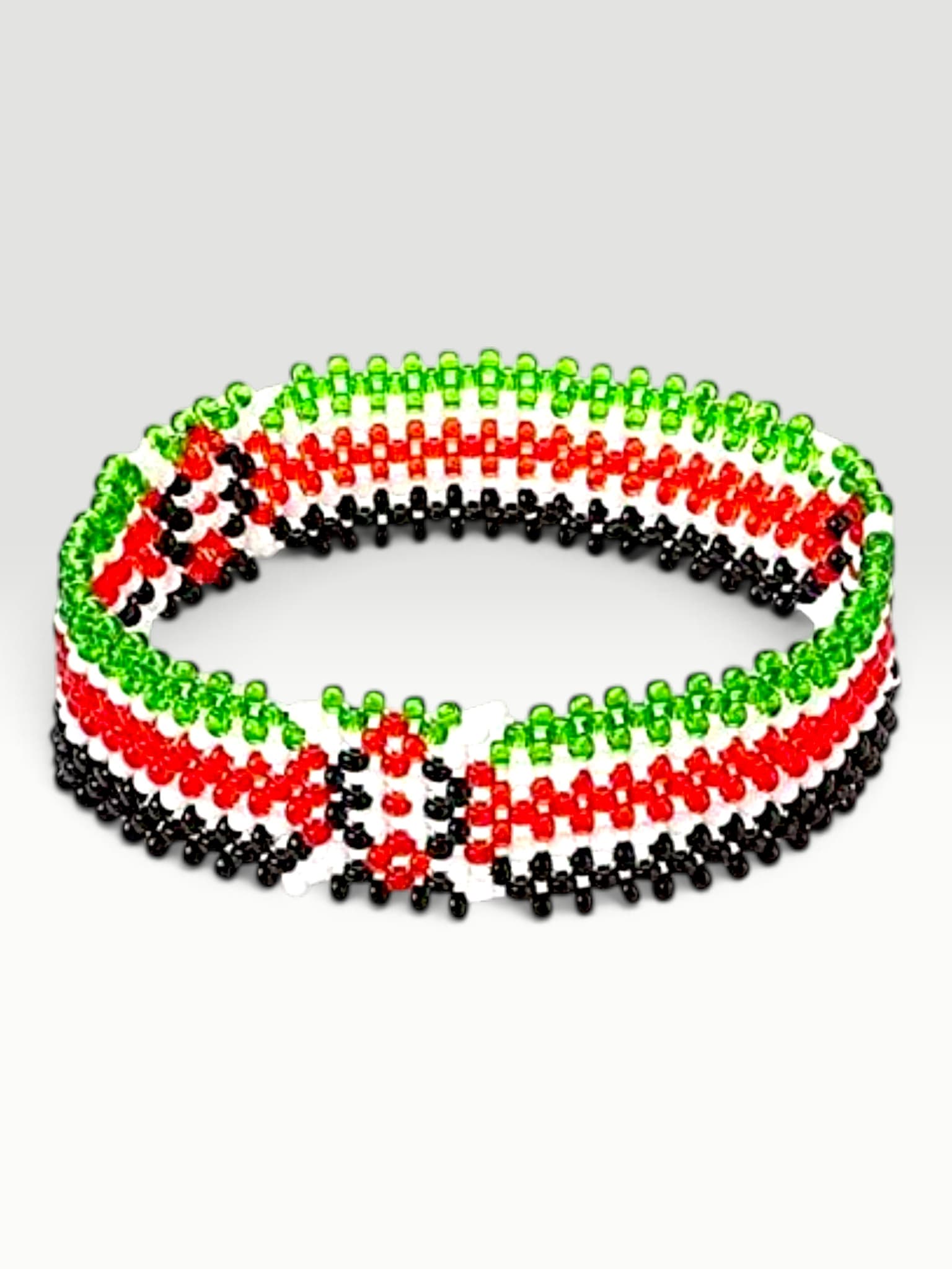 Kenya Flag Beaded Bracelet Nairobi