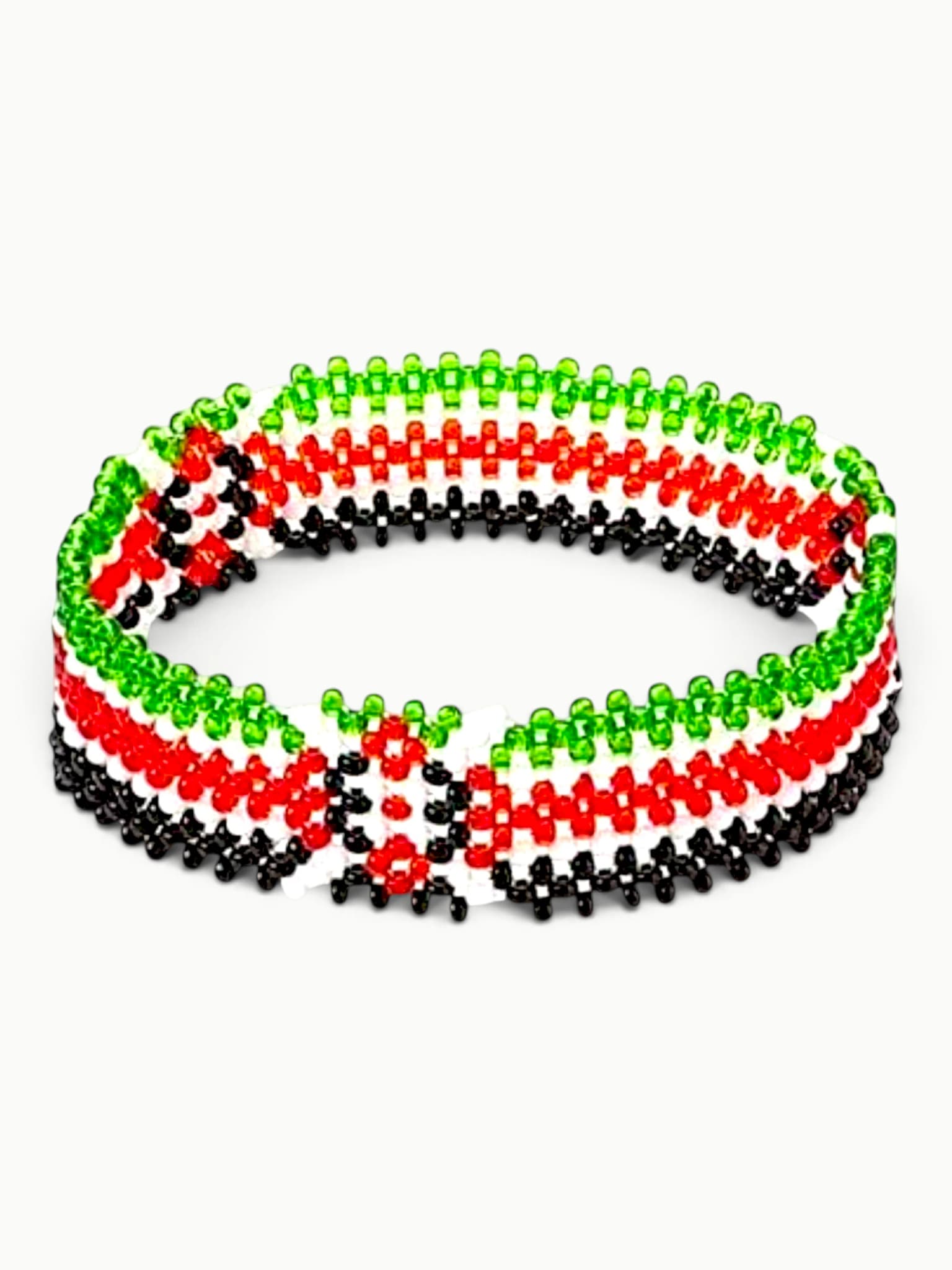 Kenya Flag Beaded Bracelet Nairobi