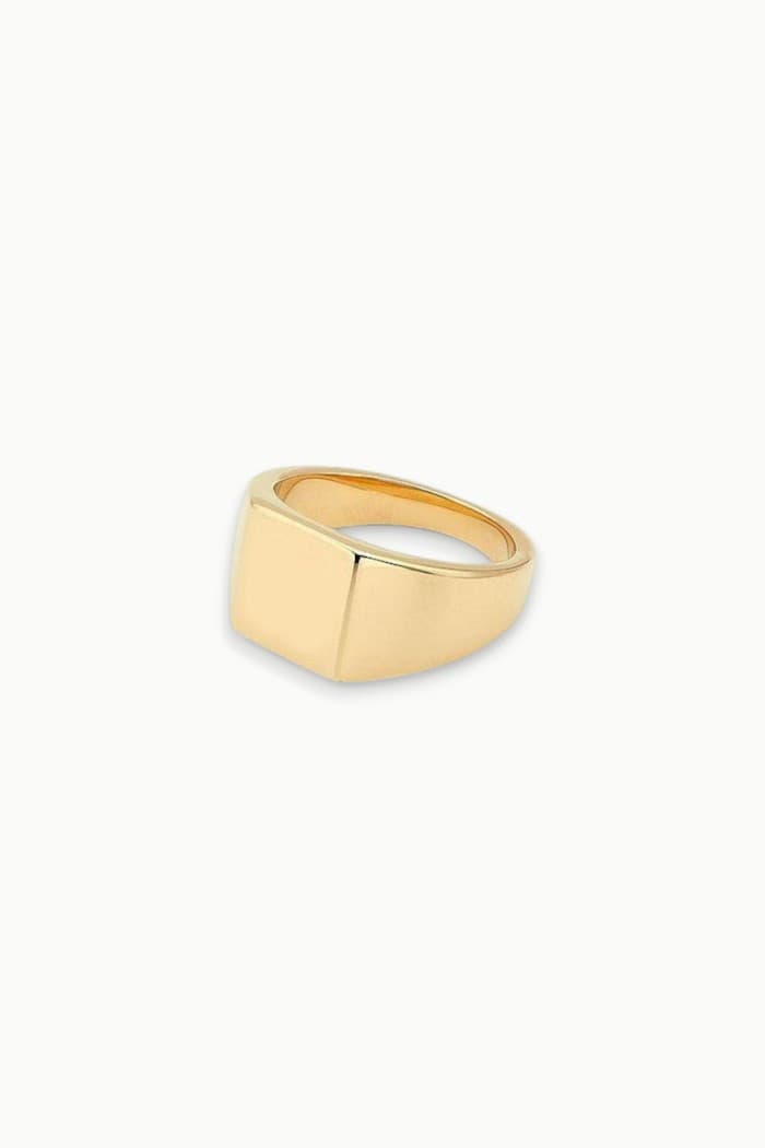 Minimalist Square Copper Signet Ring