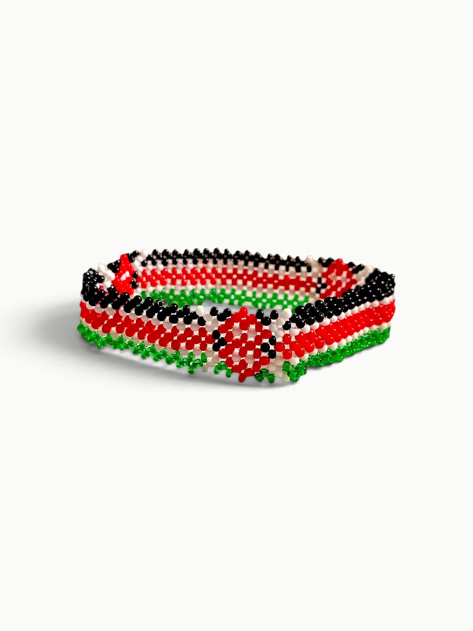 Kenya Flag Beaded Cuff Bracelet Nairobi