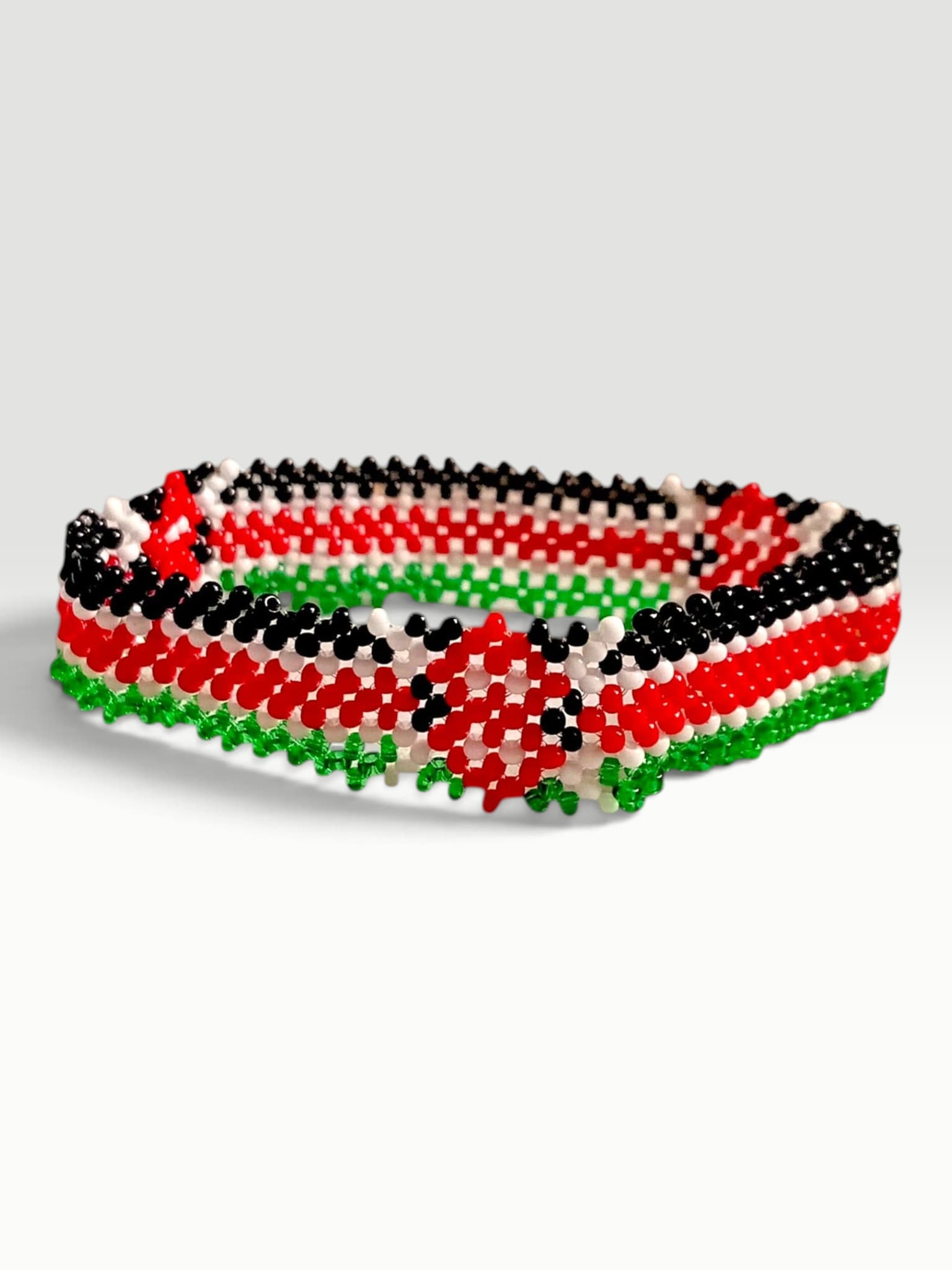 Kenya Flag Beaded Cuff Bracelet Nairobi