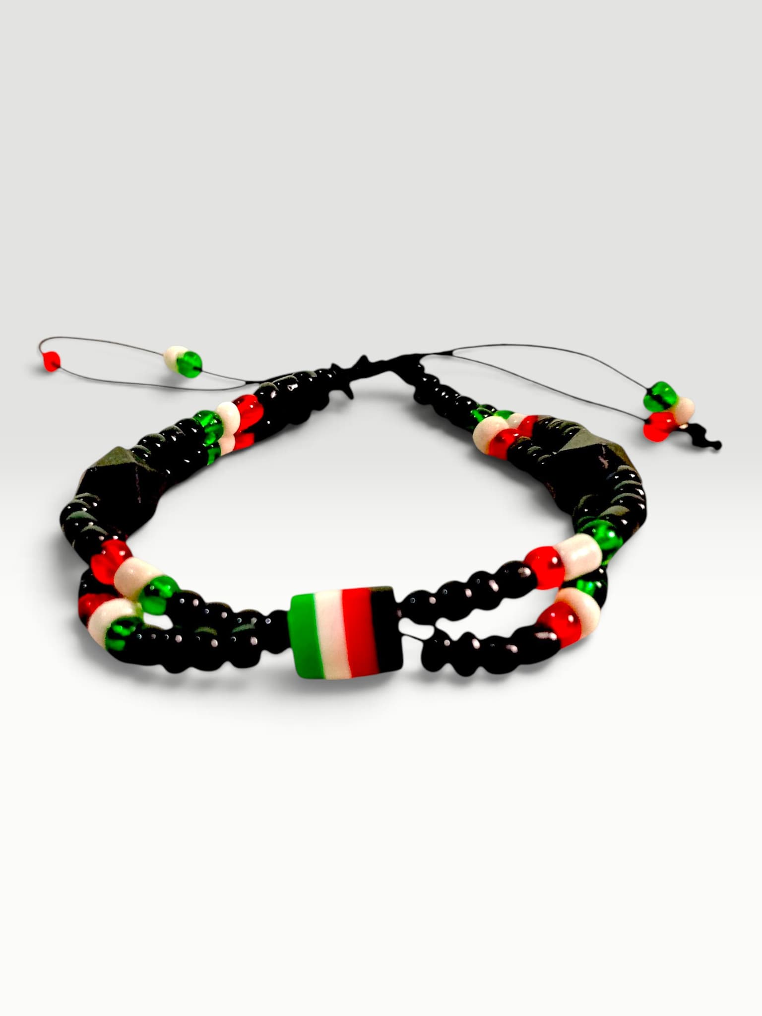 Kenya Flag Double-Strand Adjustable Cord Bracelet