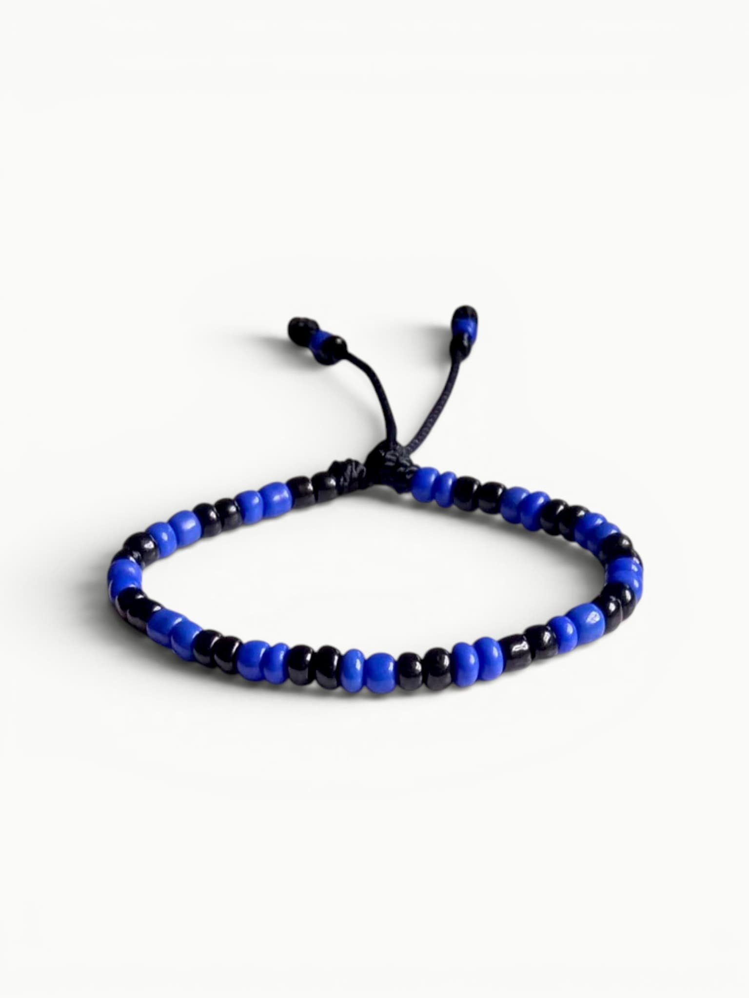 Blue and Black Adjustable Cord Bracelet