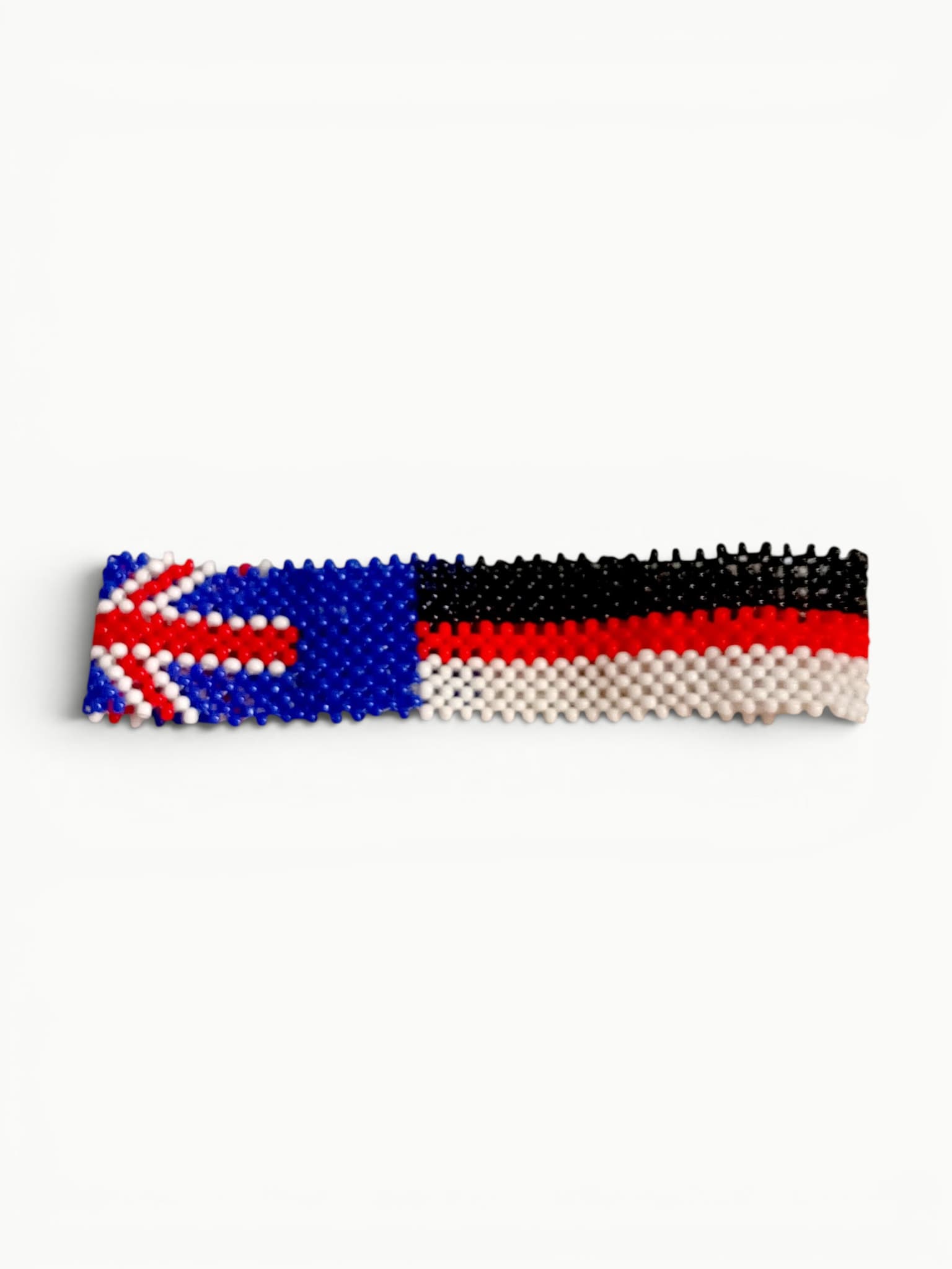 United Kingdom Flag Beaded Flexible Cuff Bracelet