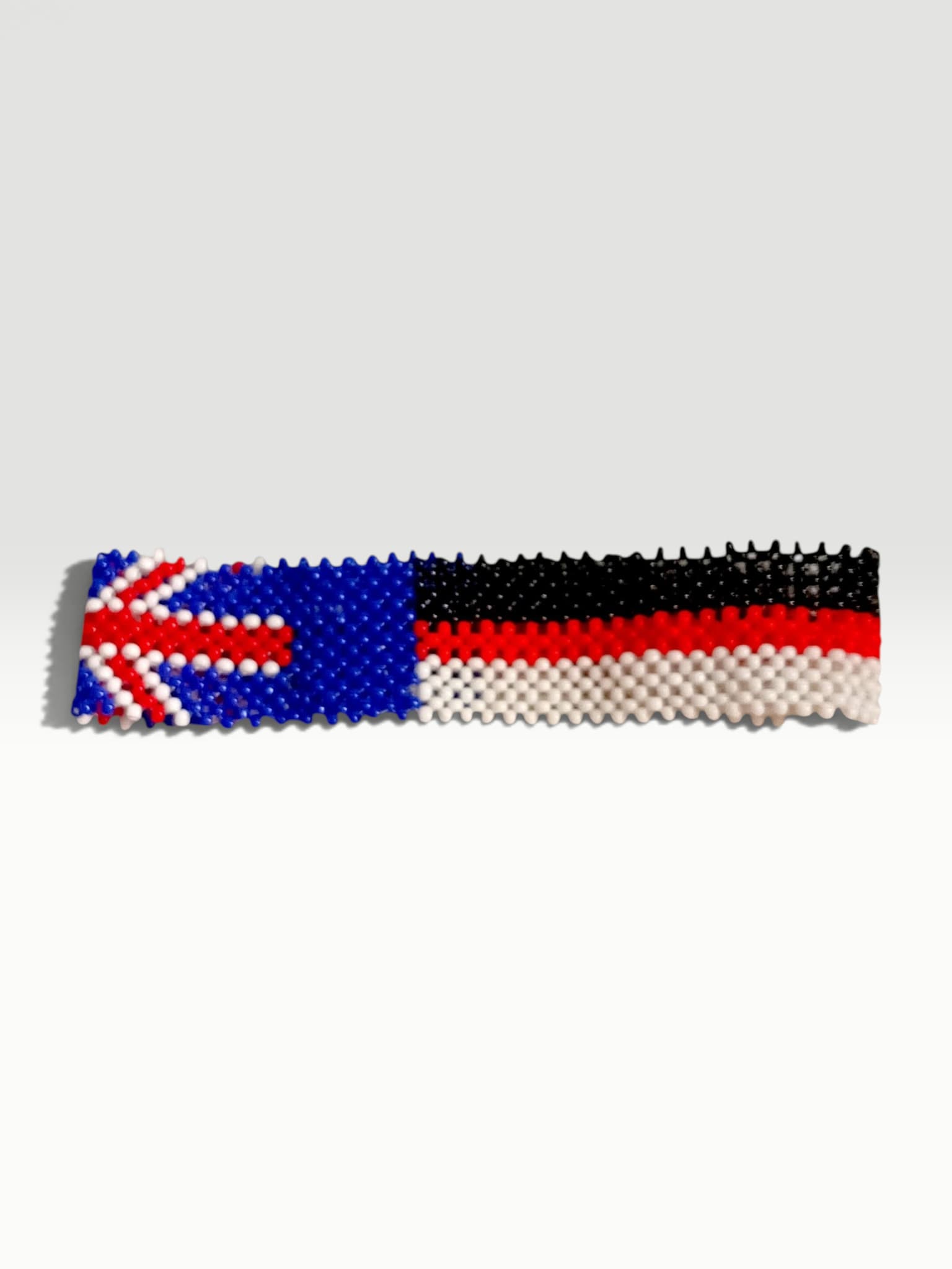 United Kingdom Flag Beaded Flexible Cuff Bracelet