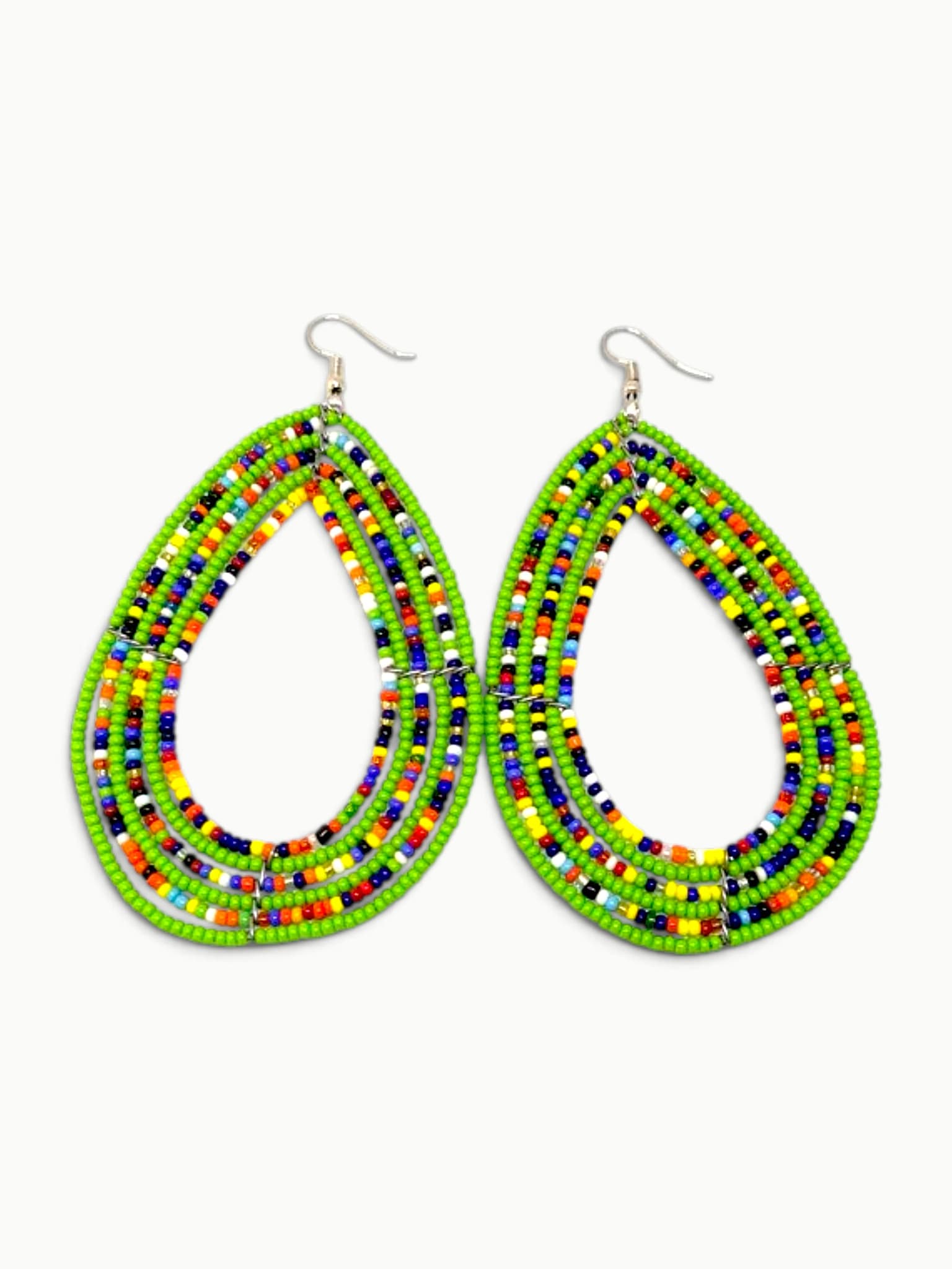 Green Maasai Beaded Earrings Nairobi