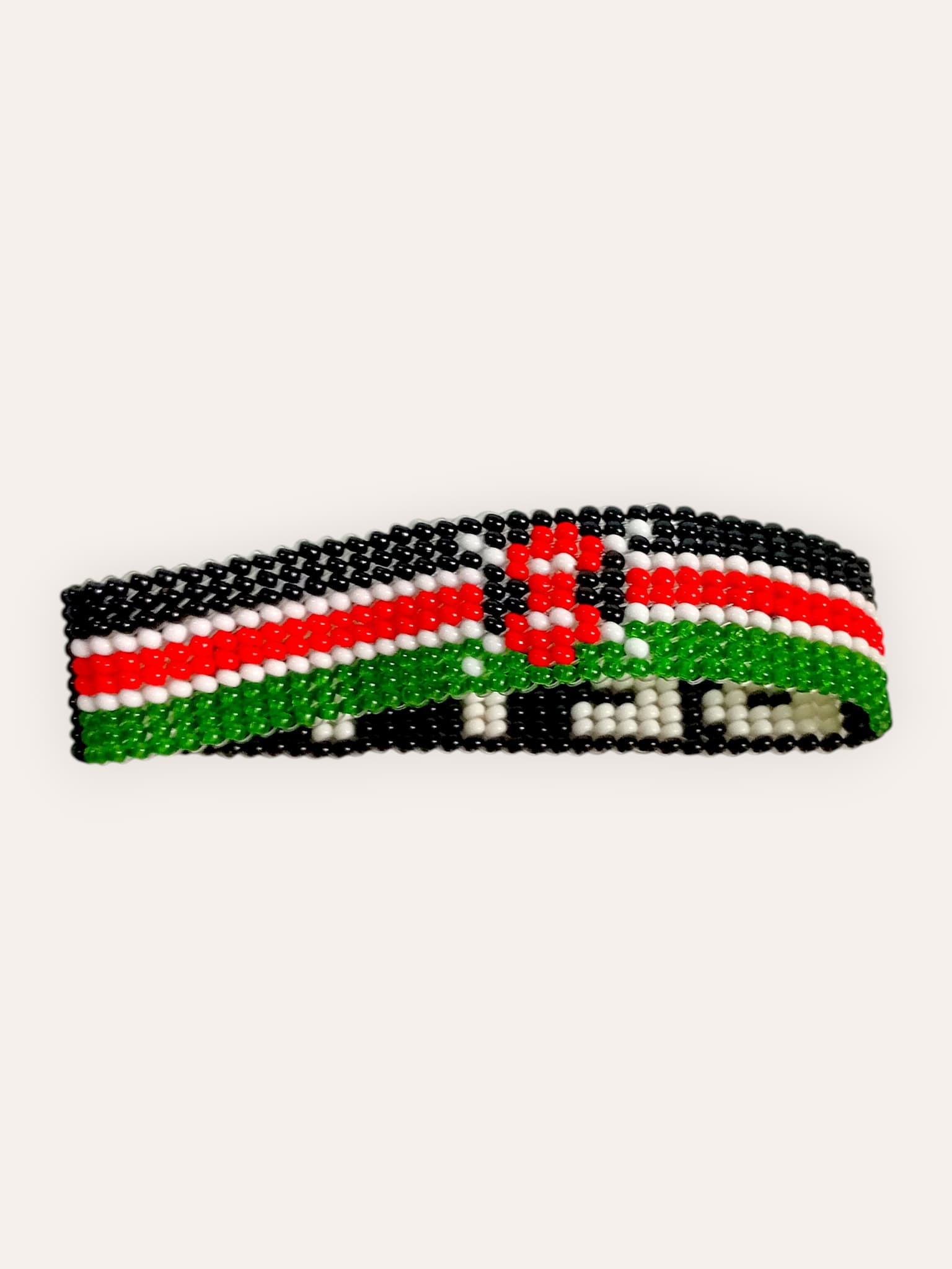 Custom Kenya Flag Beaded Wristband