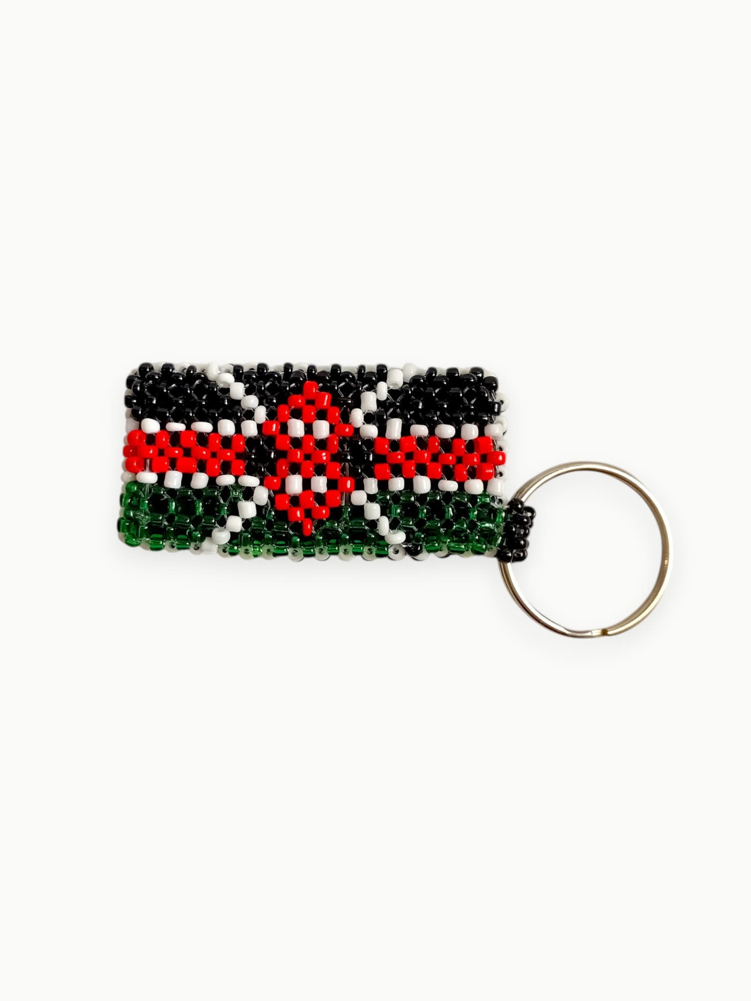 Kenya Flag Rectangular Beaded Keyholder
