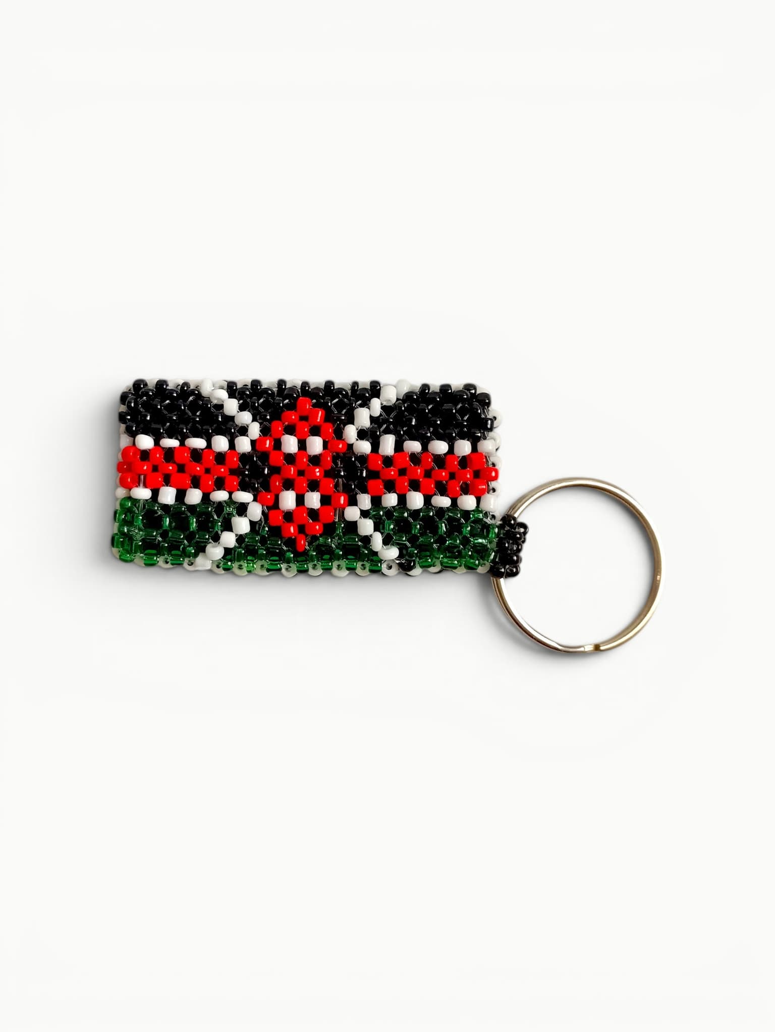 Kenya Flag Rectangular Beaded Keyholder
