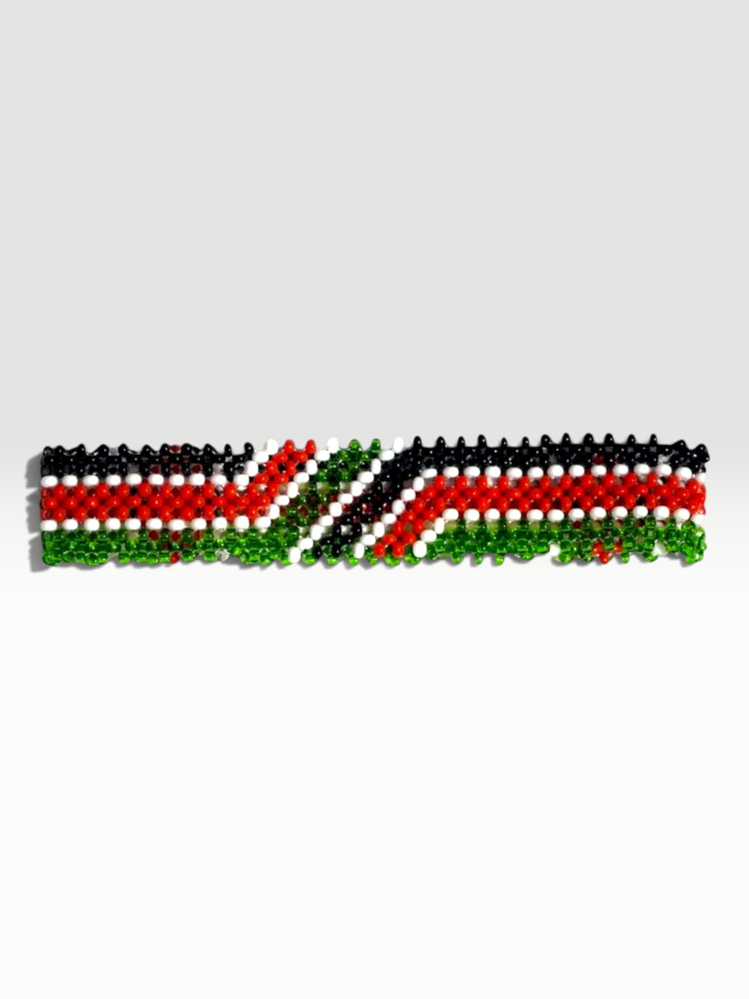 Beaded Kenya Flag Wave Flexible Bracelet